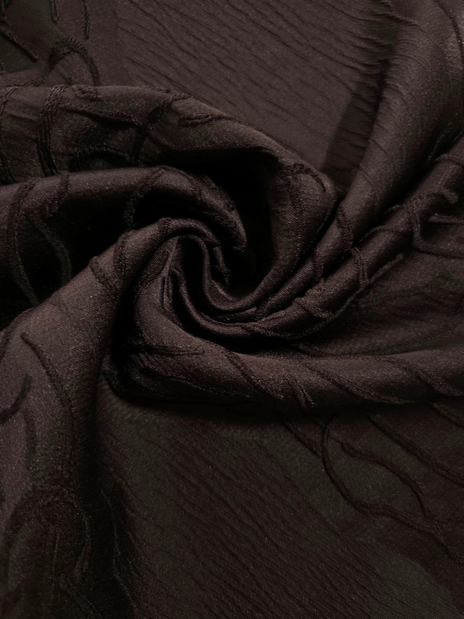 Textured Polyester Crepe Jacquard Fabric