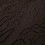 Drape view of brown laurel polyester crepe jacquard fabric for dresses, skirts and jackets.