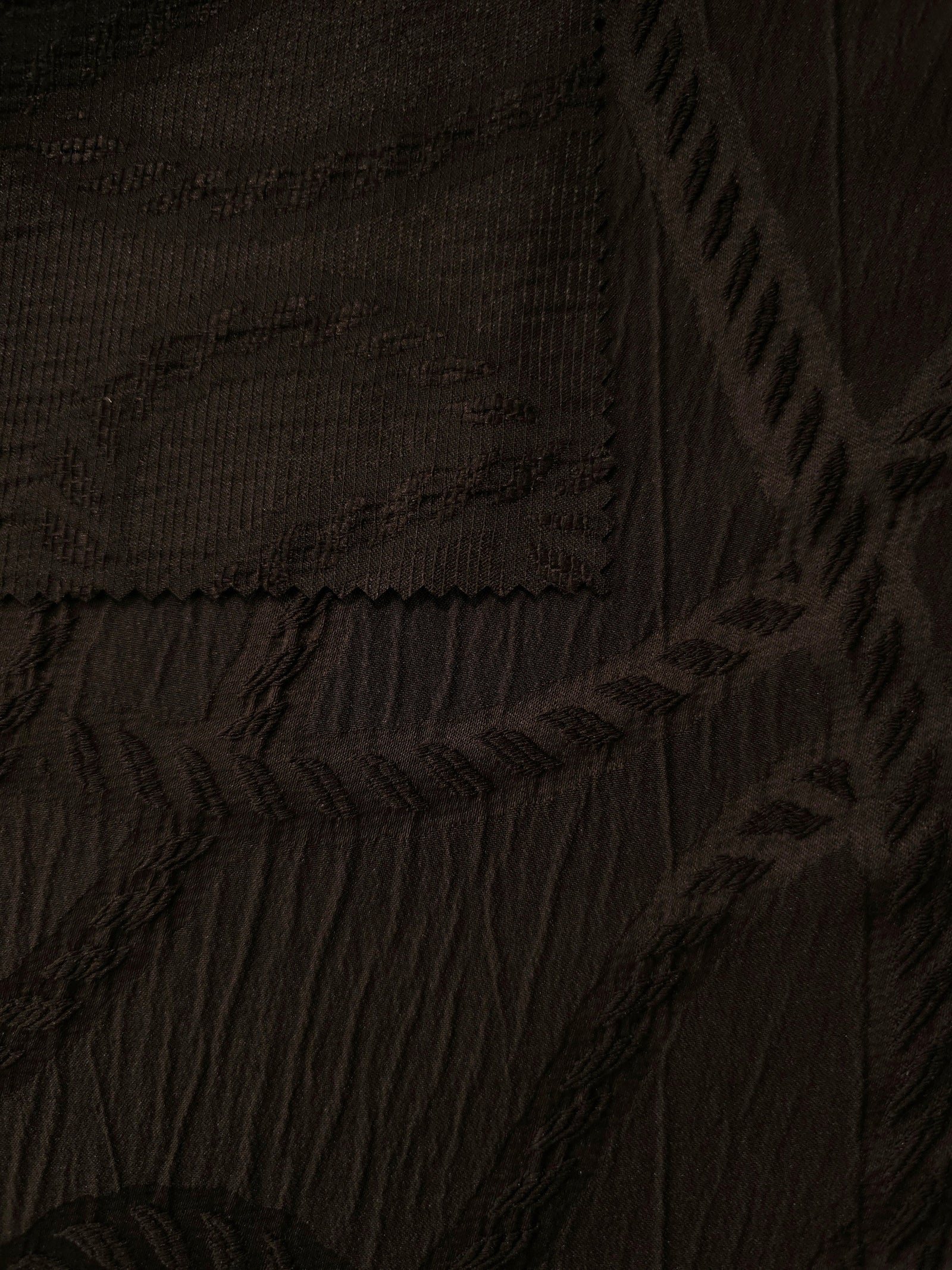 Textured Polyester Crepe Jacquard Fabric