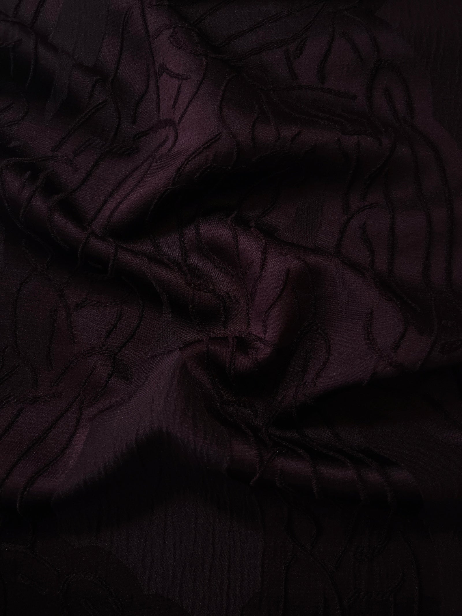 Textured Polyester Crepe Jacquard Fabric