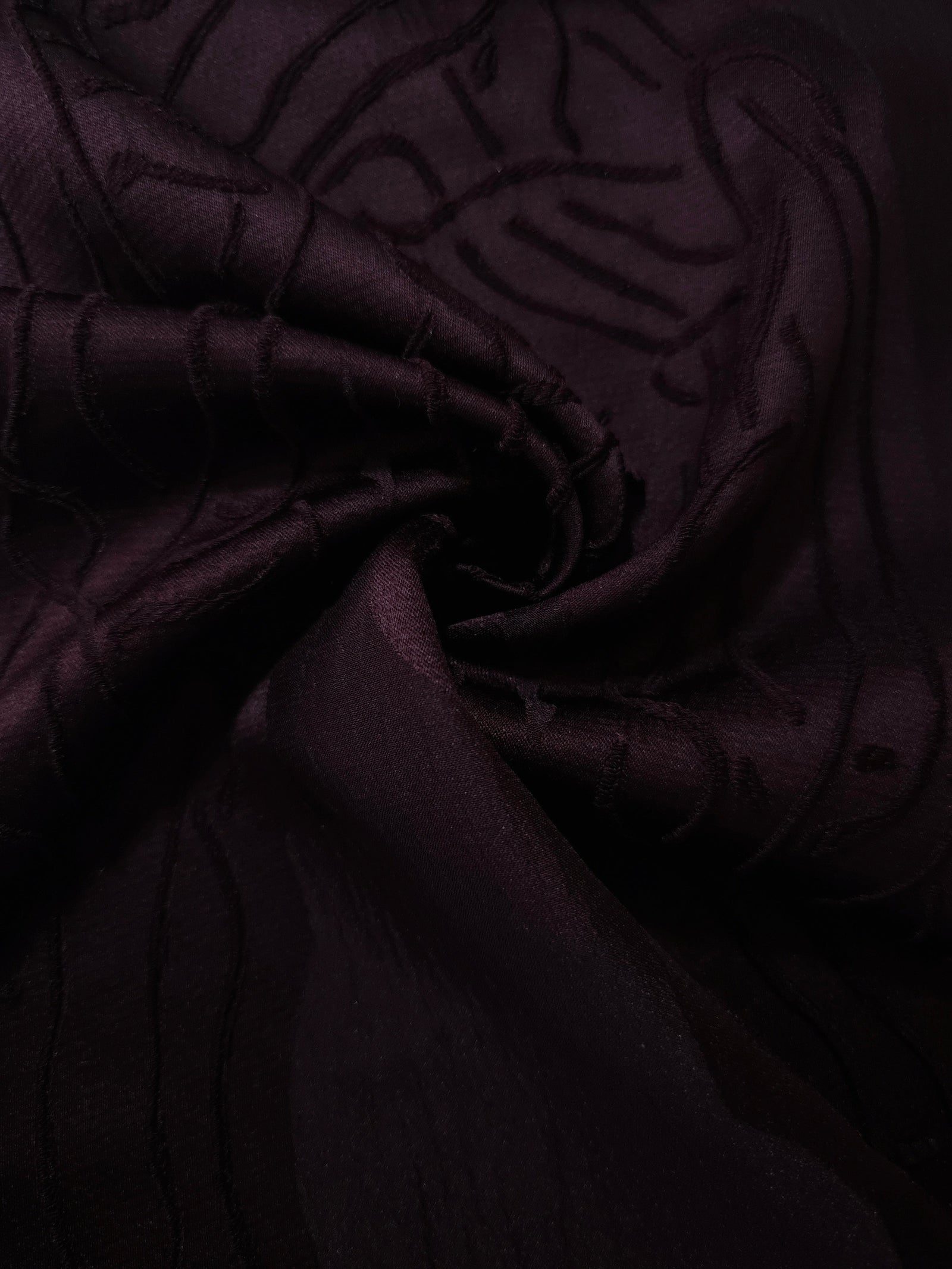 Textured Polyester Crepe Jacquard Fabric