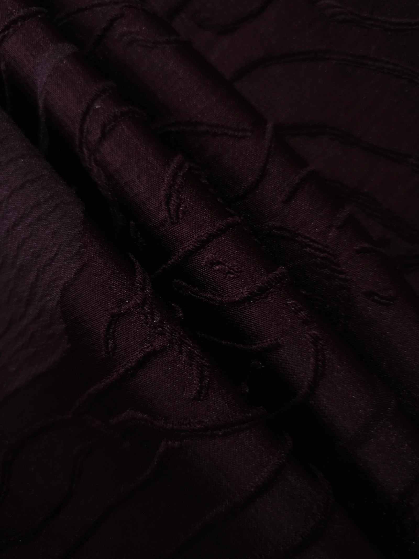 Textured Polyester Crepe Jacquard Fabric