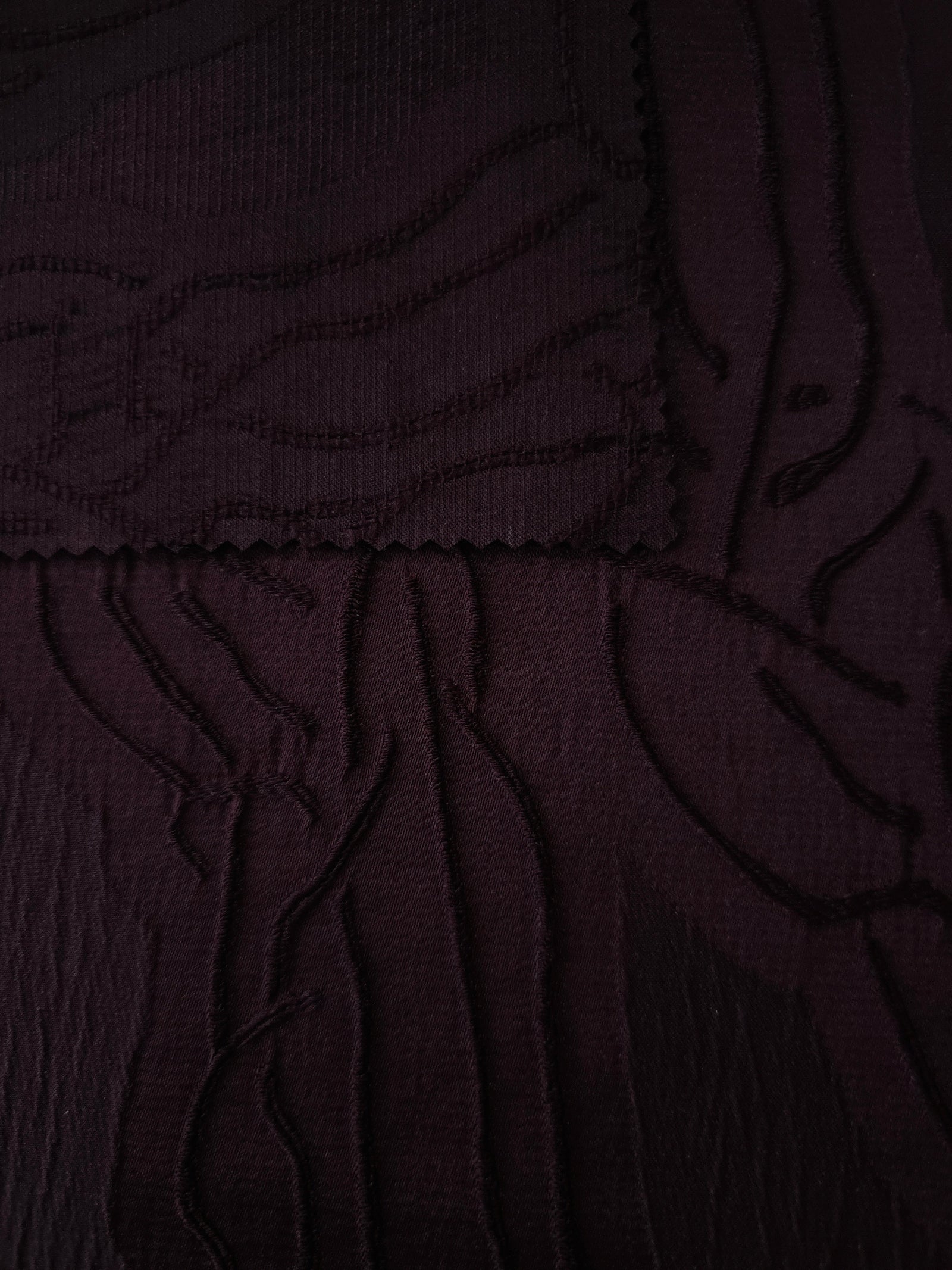 Textured Polyester Crepe Jacquard Fabric