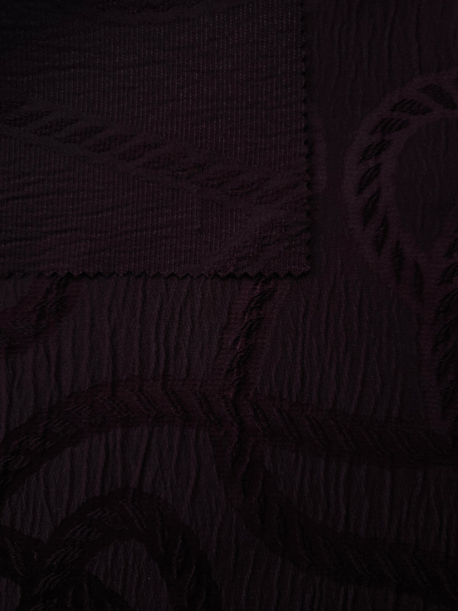 Textured Polyester Crepe Jacquard Fabric