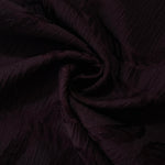 Wide view of burgundy wheat leaf polyester crepe jacquard fabric for occasionwear layers.
