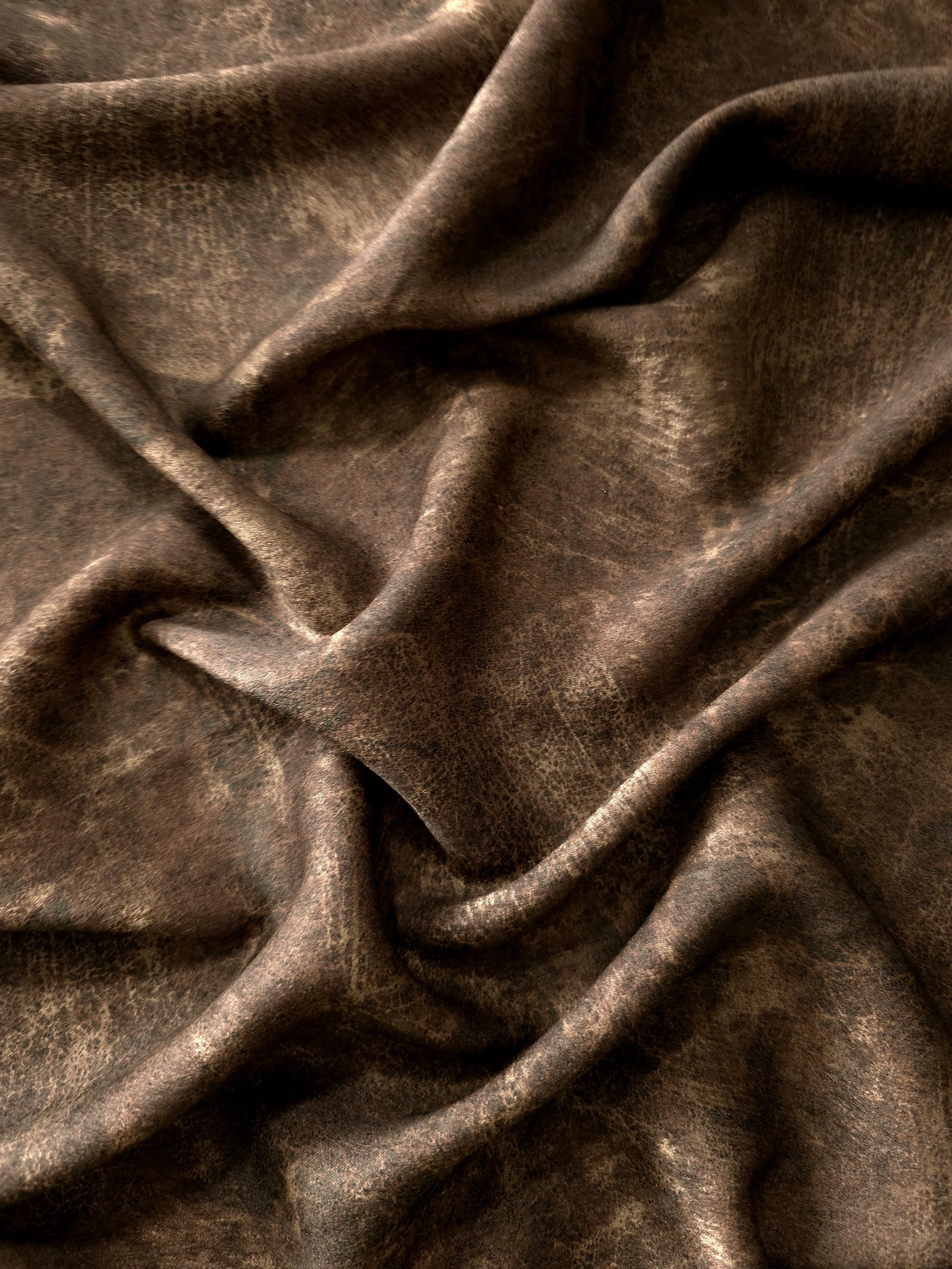 Silky Designed Foil Pattern Fabric - Marble Effect