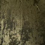 Flat view of Antique Khaki Lurex Italiano fabric showing its metallic foil surface for luxury apparel.