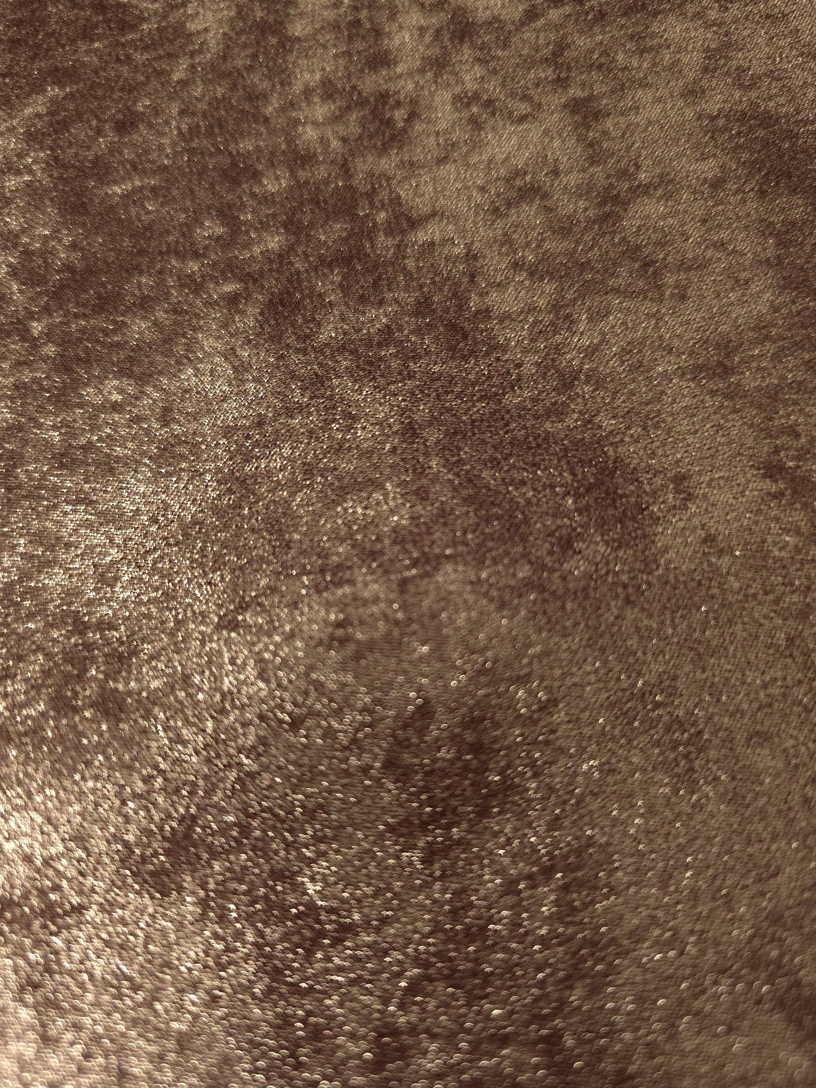 Macro close-up of Bronze Taupe Lurex Italiano fabric revealing metallic texture for designer apparel.
