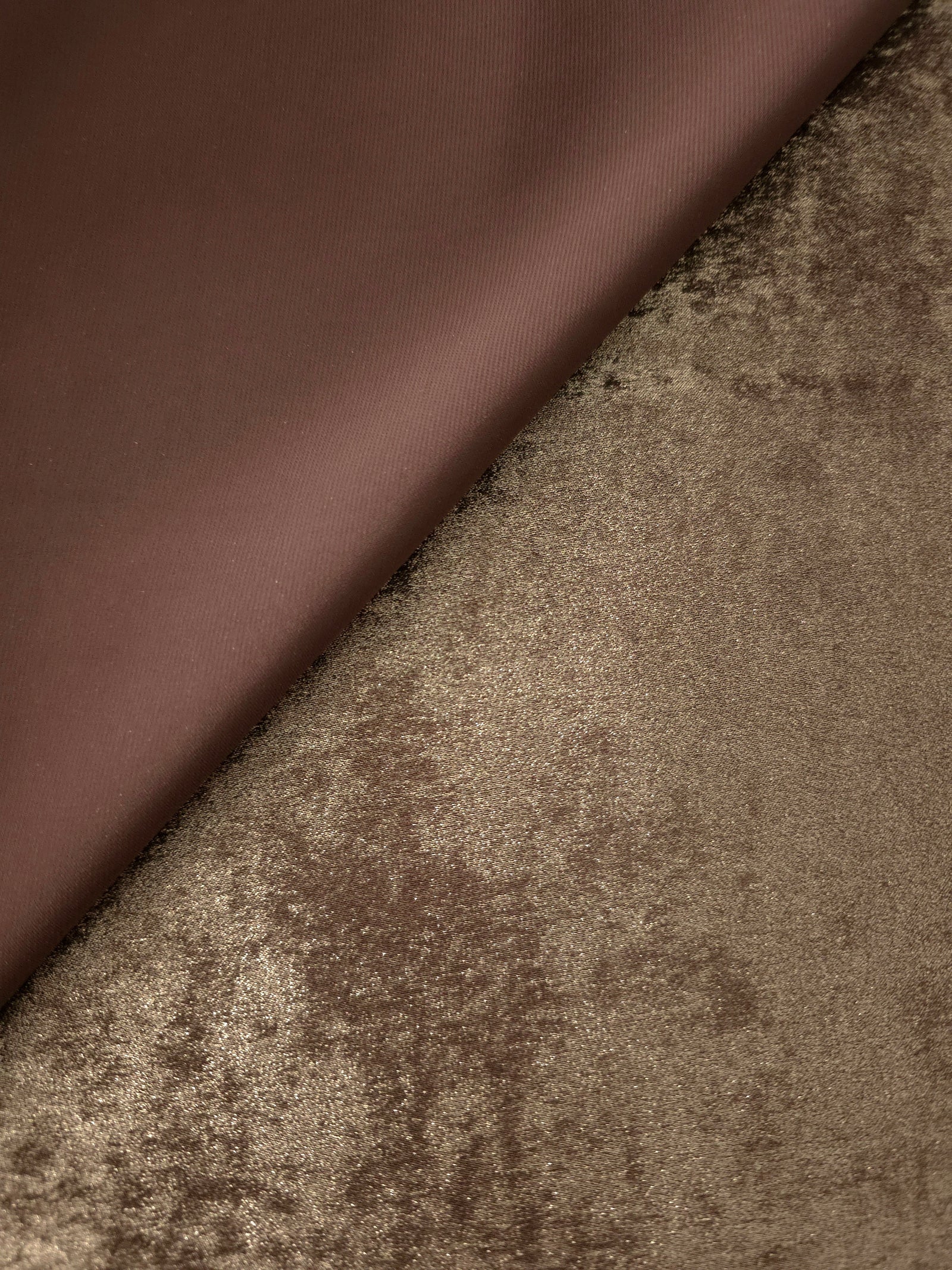 Reverse side of Bronze Taupe Lurex Italiano fabric showing the backing and metallic finish for garment production.
