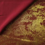 Reverse side of Burgundy Gold Lurex Italiano fabric showing the backing and metallic finish for garment production.