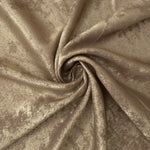 Rosette drape of Champagne Beige Lurex Italiano fabric emphasizing shimmer for kaftans and occasionwear.