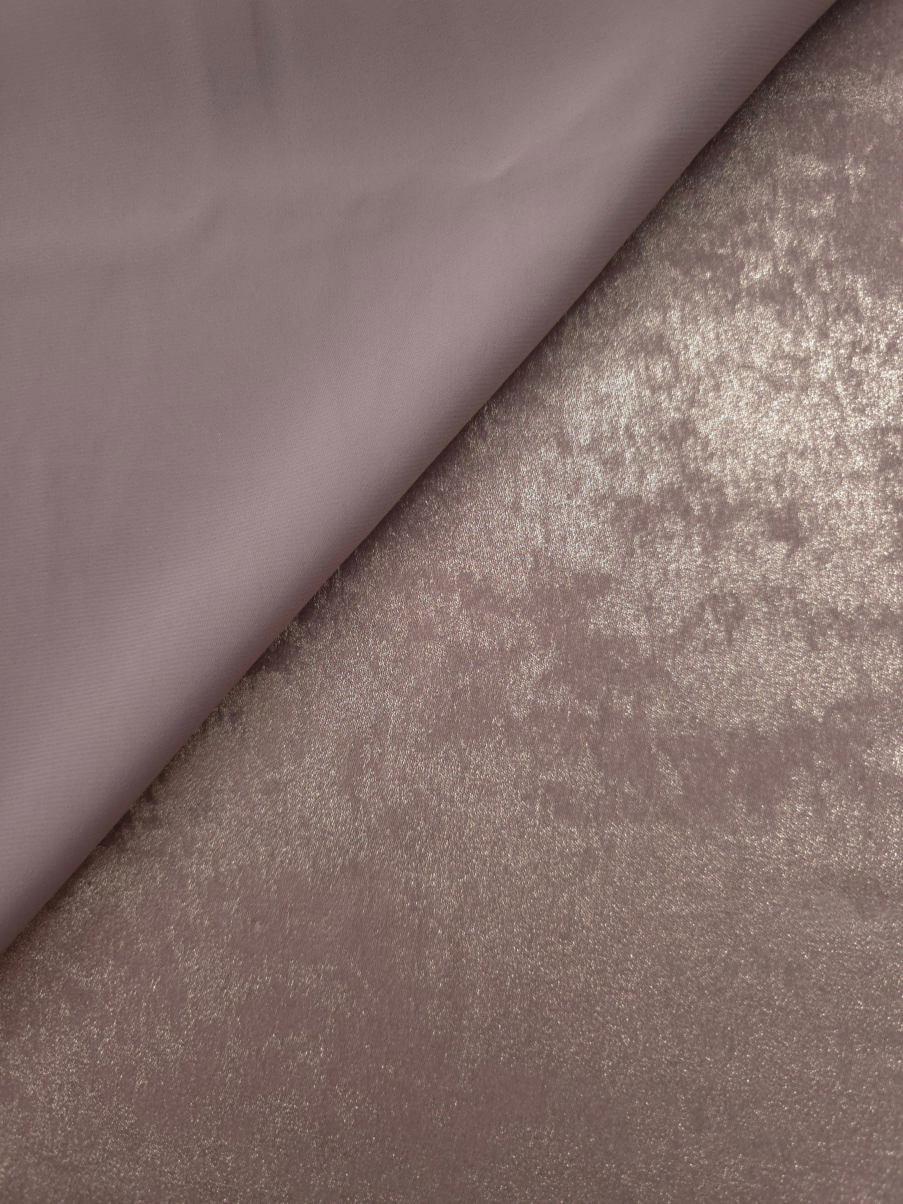 Reverse side of Dusty Mauve Lurex Italiano fabric showing the backing and metallic finish for garment production.