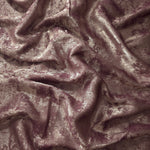 Flowing folds of Dusty Plum Lurex Italiano fabric highlighting drape for abayas, kaftans and dresses.