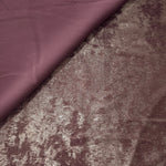 Reverse side of Dusty Plum Lurex Italiano fabric showing the backing and metallic finish for garment production.