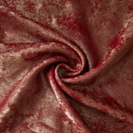 Rosette drape of Garnet Rose Lurex Italiano fabric emphasizing shimmer for kaftans and occasionwear.
