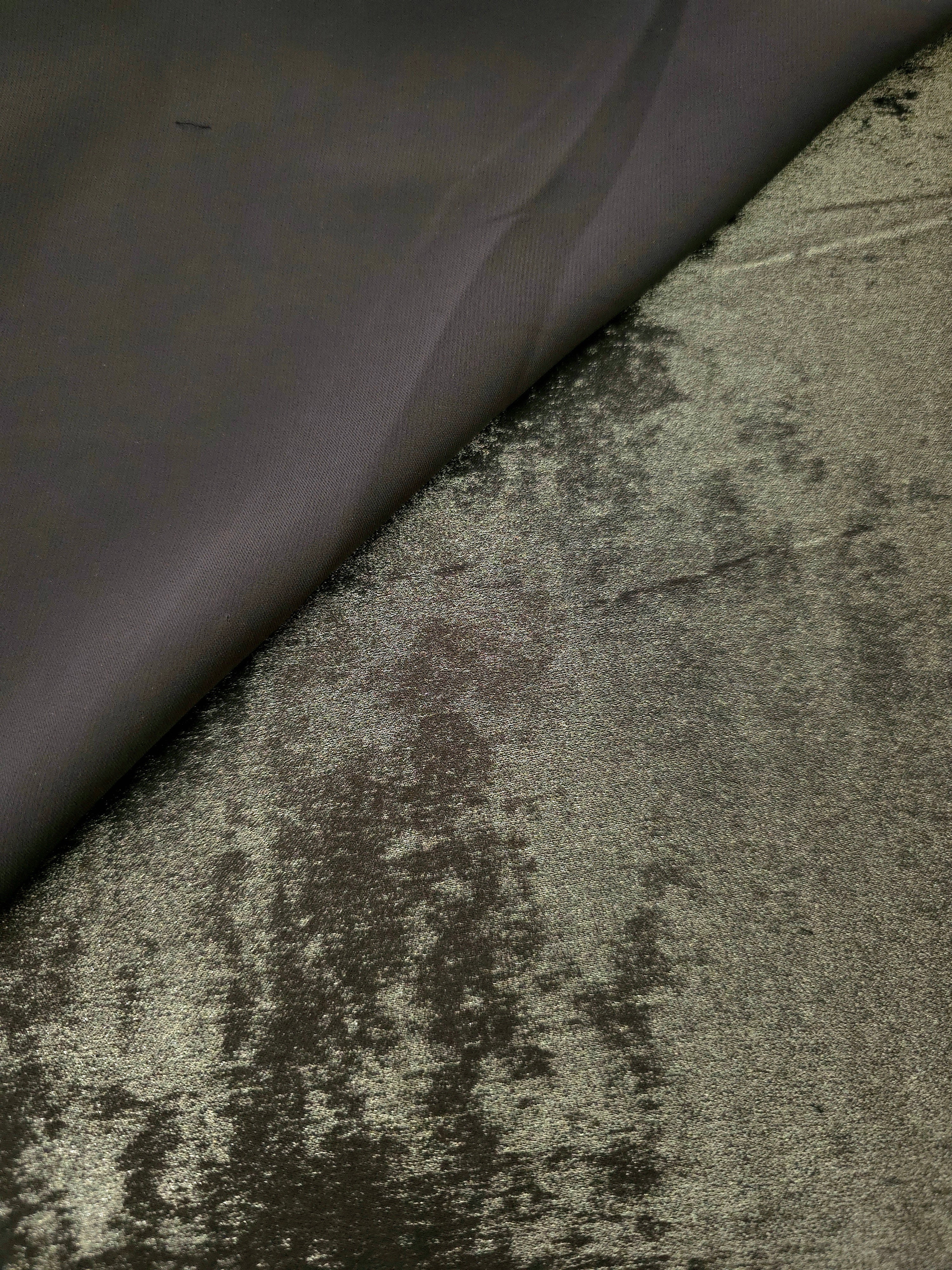 Reverse side of Graphite Silver Lurex Italiano fabric showing the backing and metallic finish for garment production.