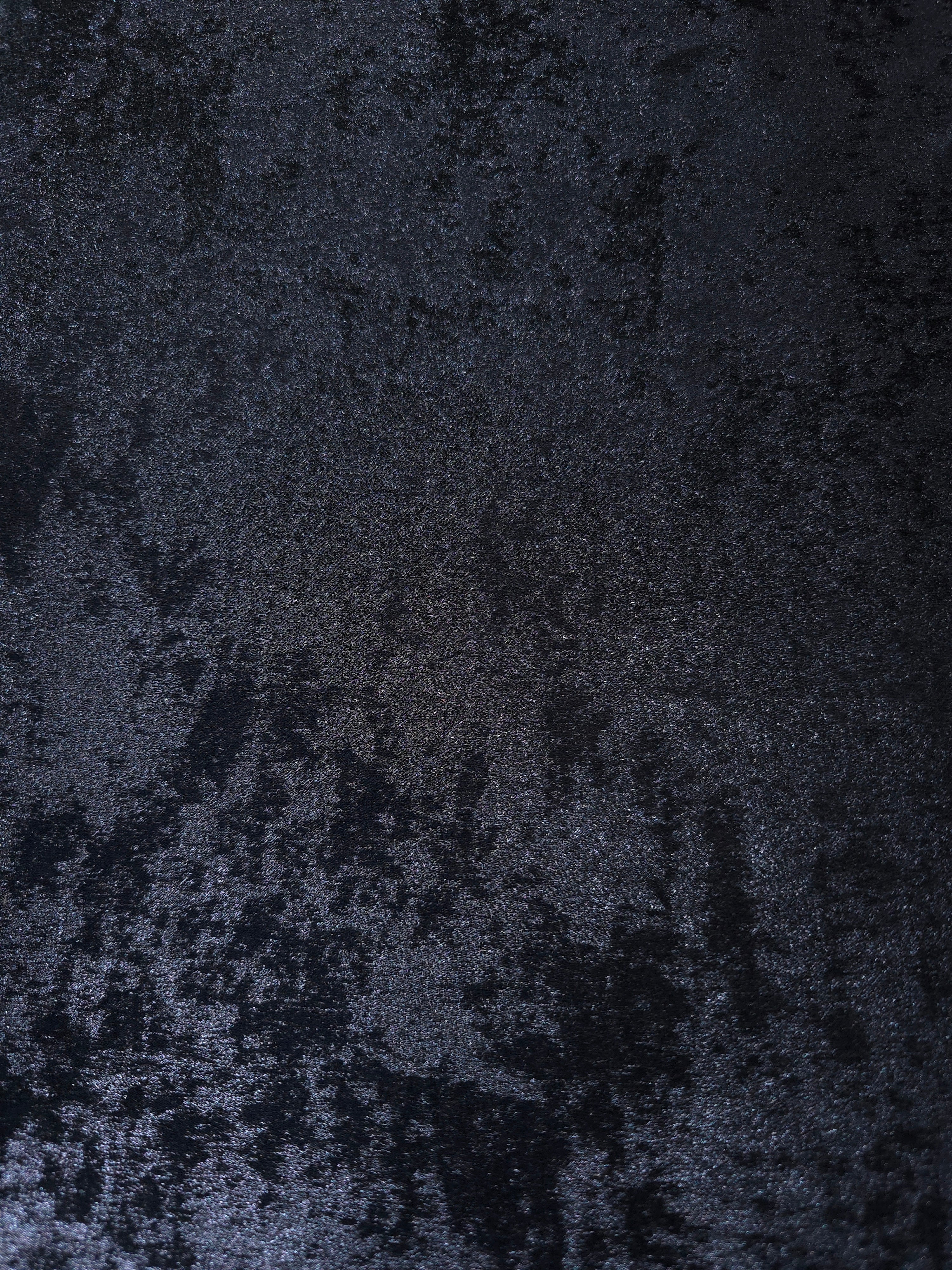 Flat view of Midnight Navy Lurex Italiano fabric showing its metallic foil surface for luxury apparel.