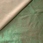 Reverse side of Mint Sage Lurex Italiano fabric showing the backing and metallic finish for garment production.
