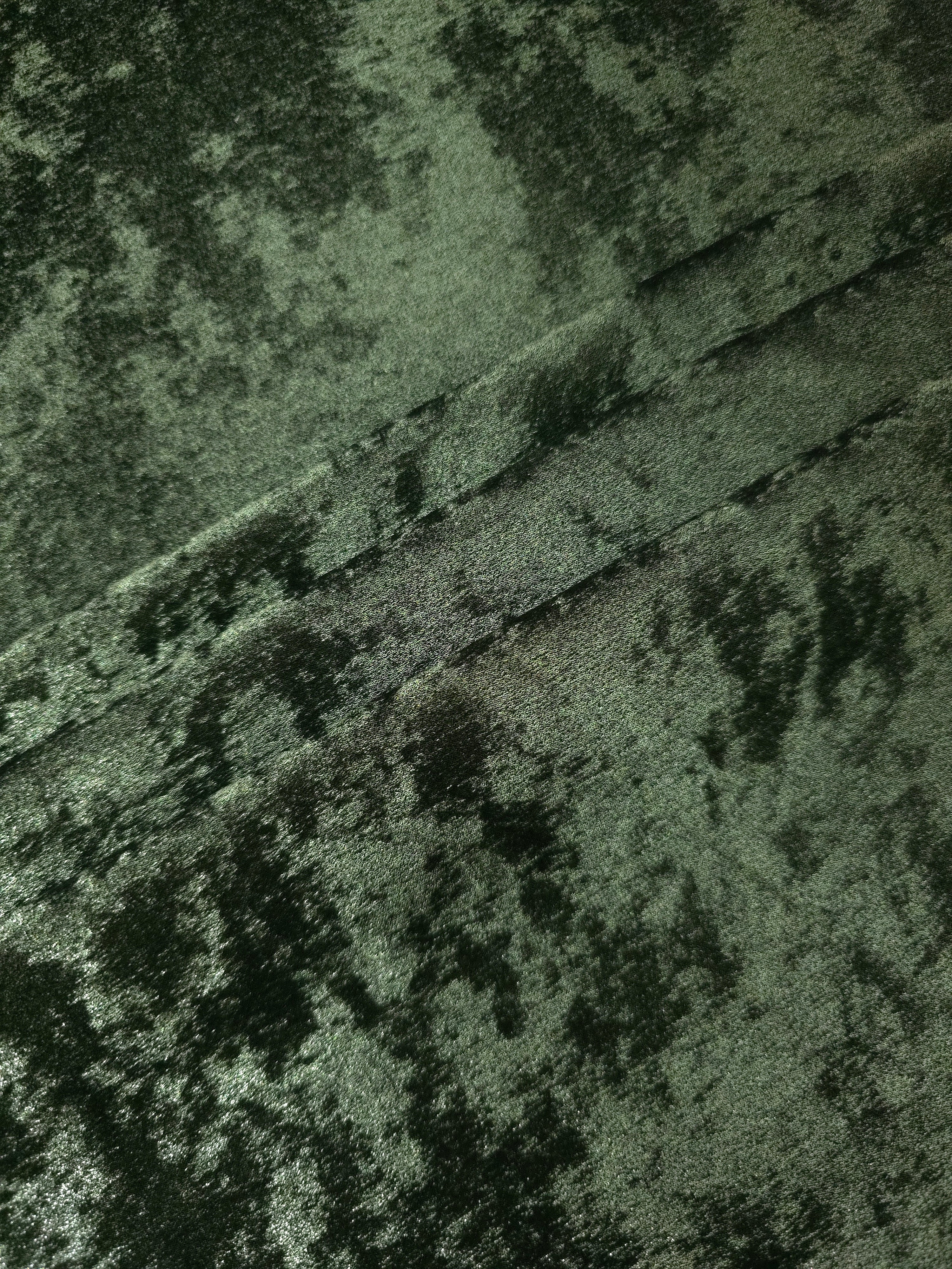 Moss Green Lurex Italiano metallic fabric arranged in diagonal eveningwear folds
