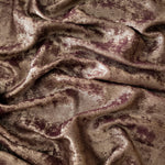 Flowing folds of Mushroom Taupe Lurex Italiano fabric highlighting drape for abayas, kaftans and dresses.