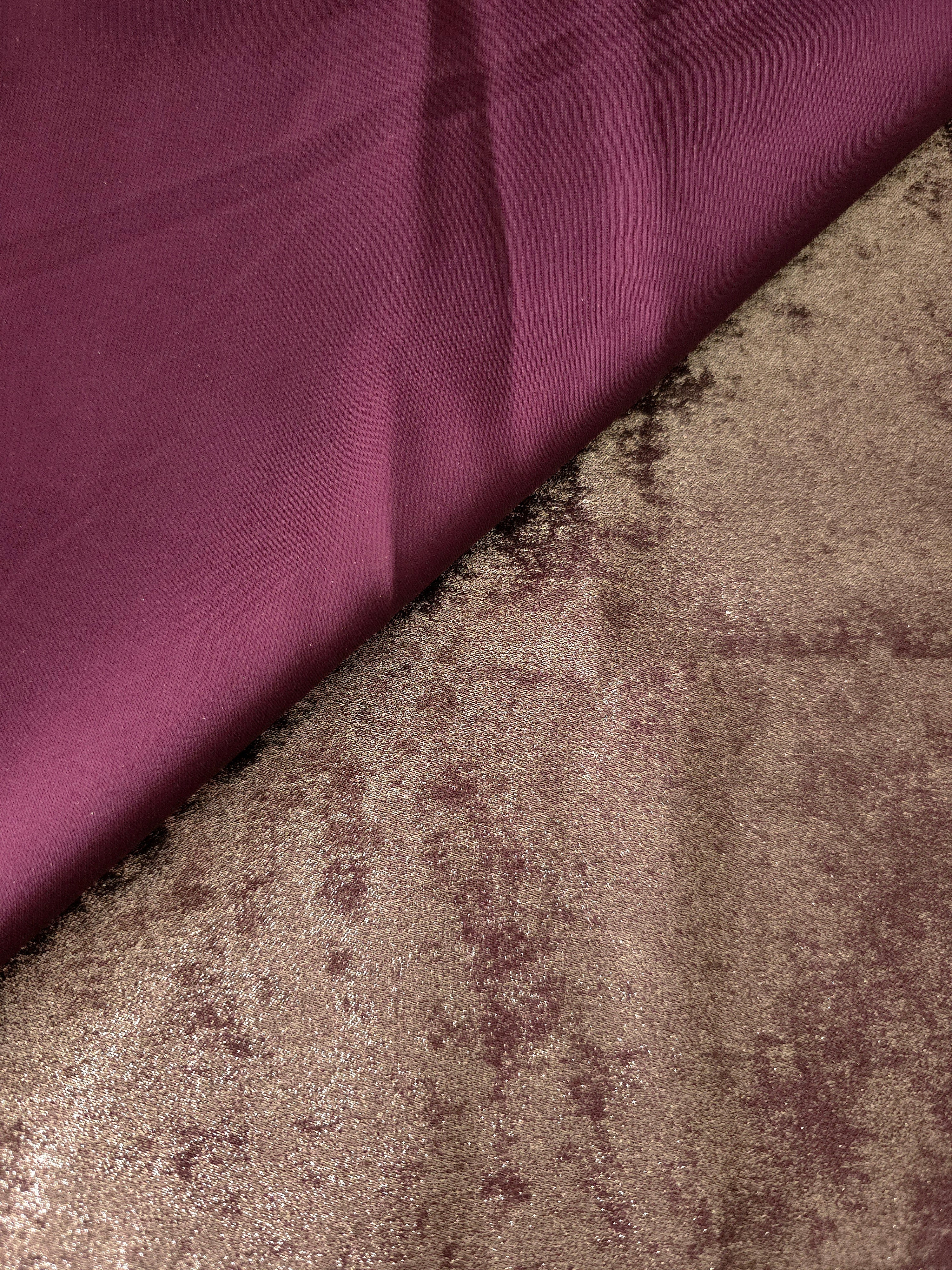 Reverse side of Mushroom Taupe Lurex Italiano fabric showing the backing and metallic finish for garment production.