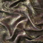 Flowing folds of Olive Bronze Lurex Italiano fabric highlighting fluid drape for abayas, kaftans and modest dresses.