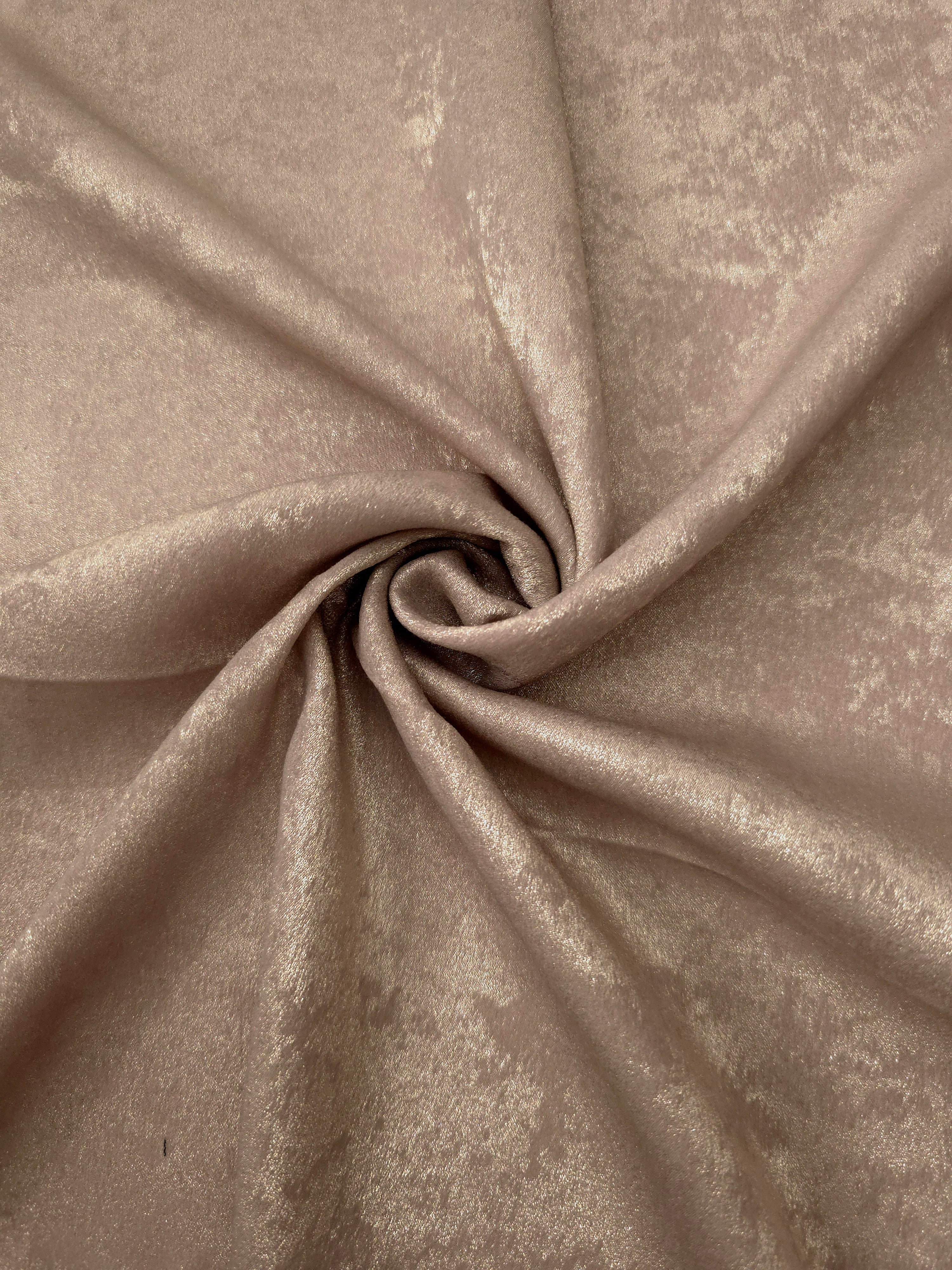 Fluid drape of Pearl Beige Lurex Italiano metallic fabric for abayas and gowns