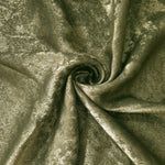 Rosette drape of Pewter Olive Lurex Italiano fabric emphasizing shimmer for kaftans and occasionwear.