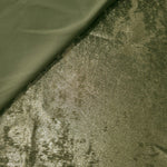 Reverse side of Pewter Olive Lurex Italiano fabric showing the backing and metallic finish for garment production.
