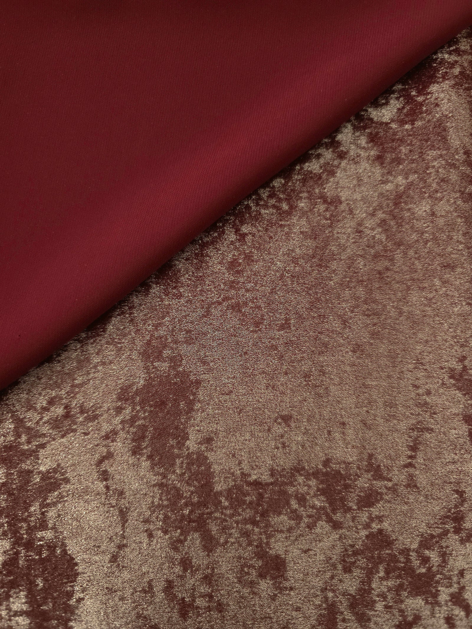 Reverse side of Rose Bronze Lurex Italiano fabric showing the backing and metallic finish for garment production.