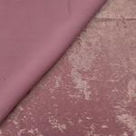 Reverse side of Rose Mauve Lurex Italiano fabric showing the backing and metallic finish for garment production.