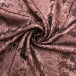 Rosette drape of Rosewood Lurex Italiano fabric emphasizing shimmer for kaftans and occasionwear.