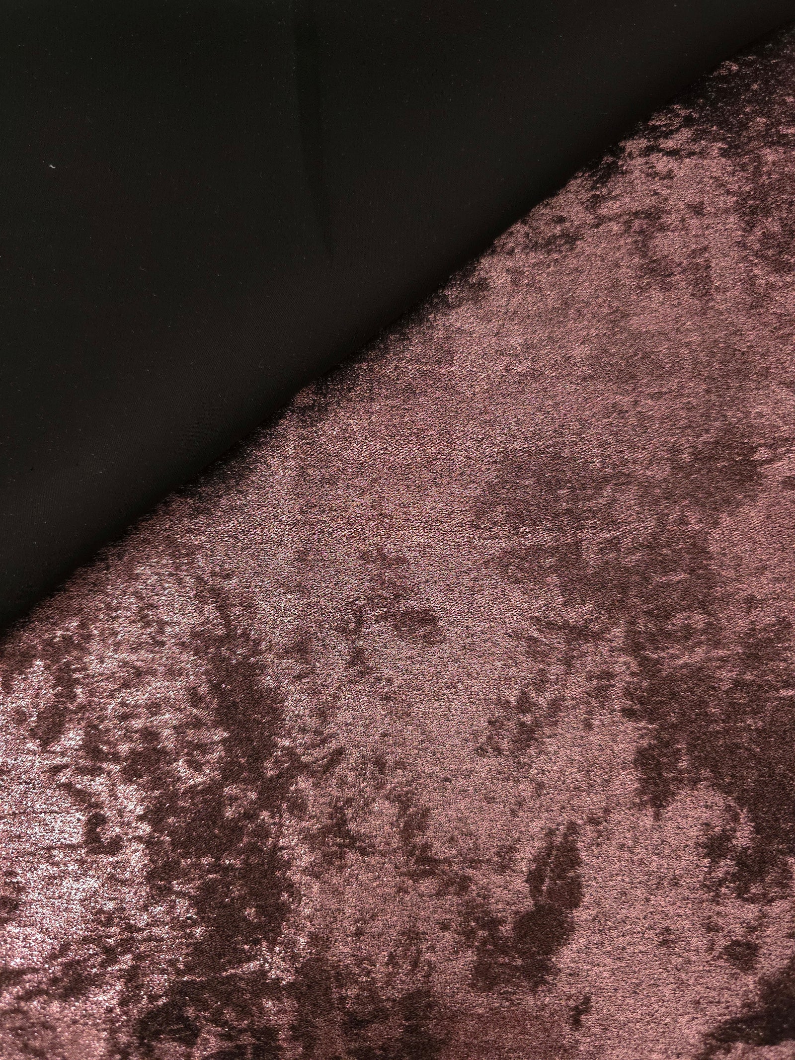 Reverse side of Rosewood Lurex Italiano fabric showing the backing and metallic finish for garment production.