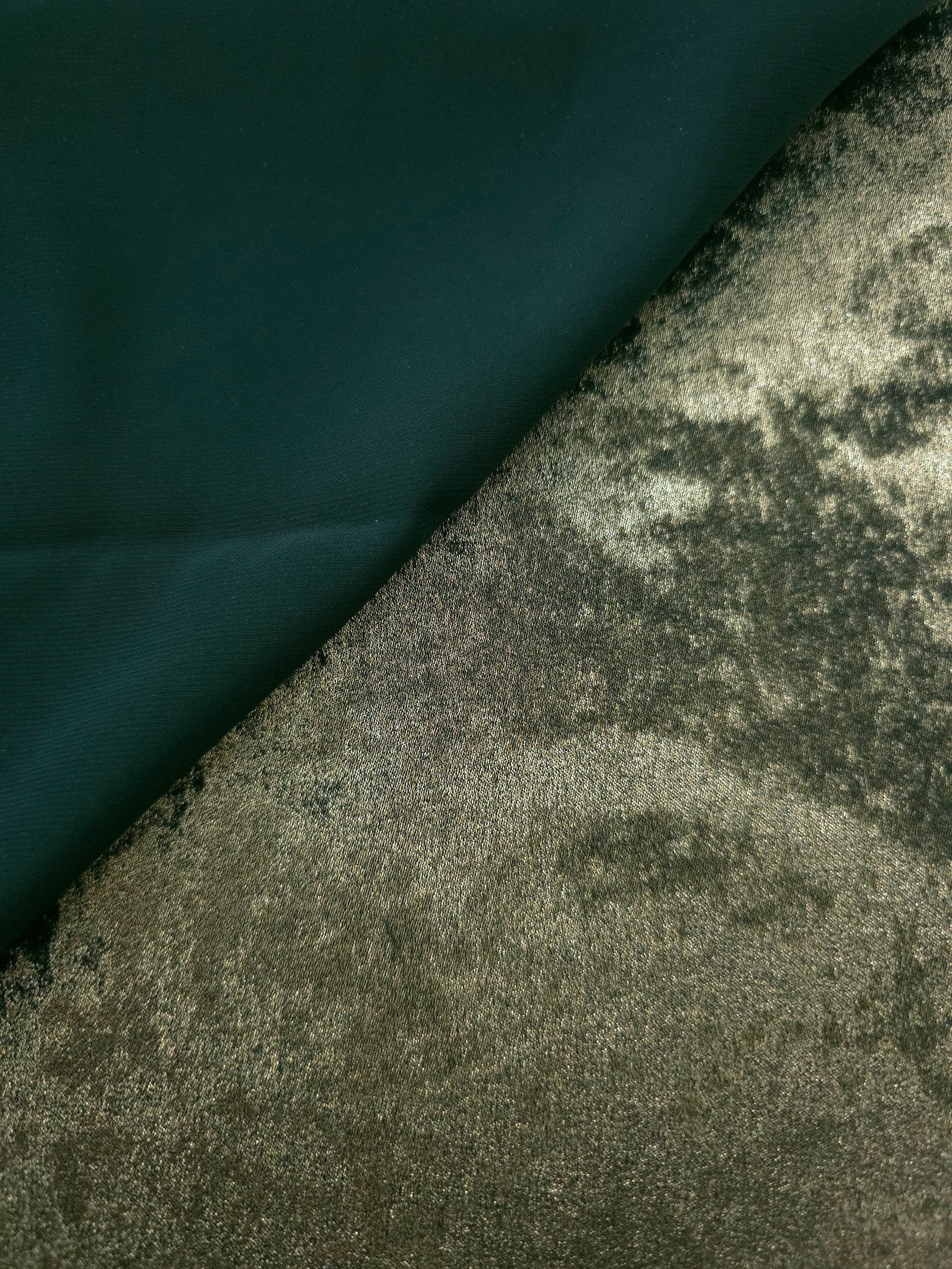 Reverse side of Sage Olive Lurex Italiano fabric showing the backing and metallic finish for garment production.