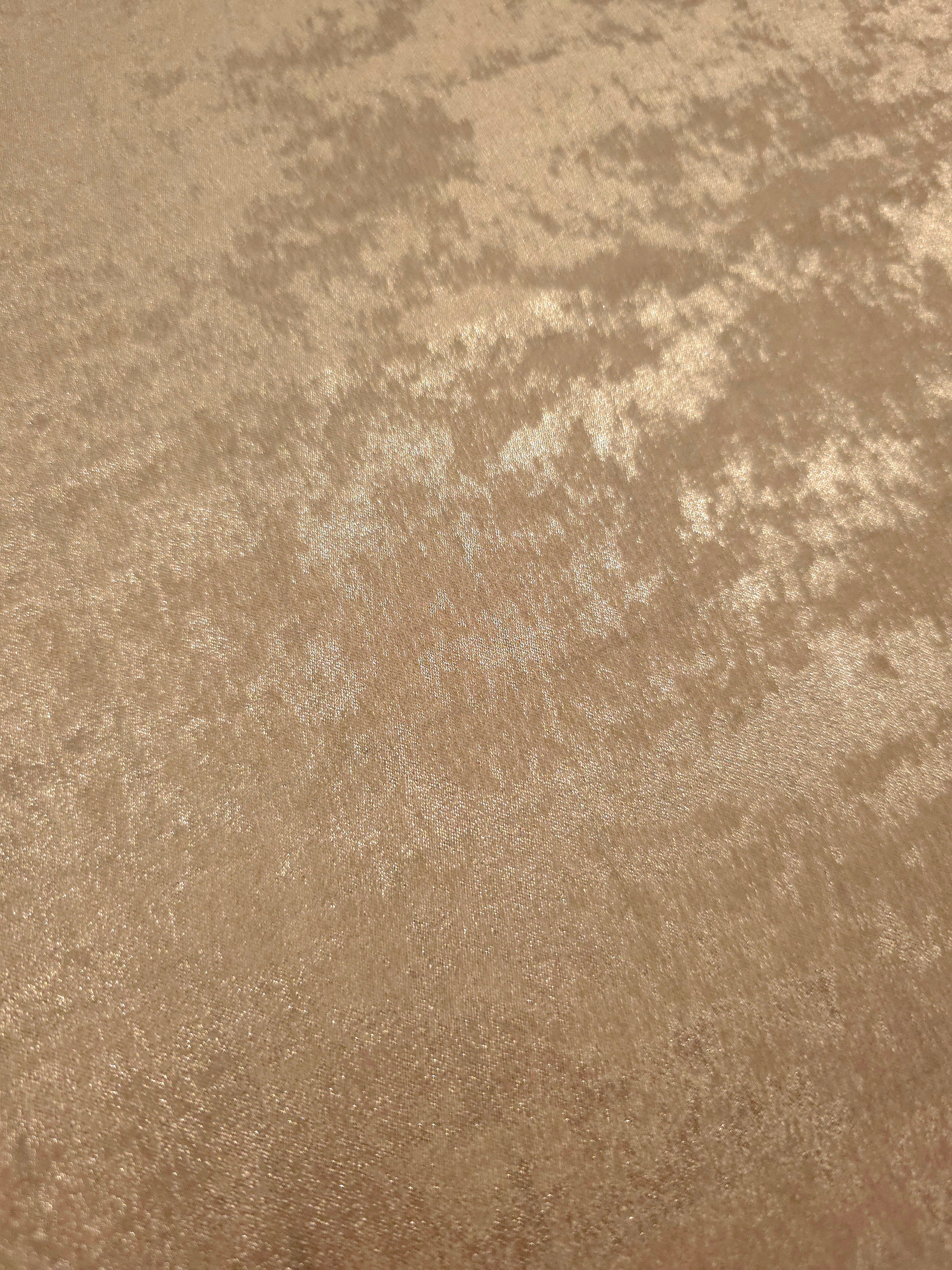 Macro close-up of Sand Gold Lurex Italiano metallic fabric with pearlescent texture