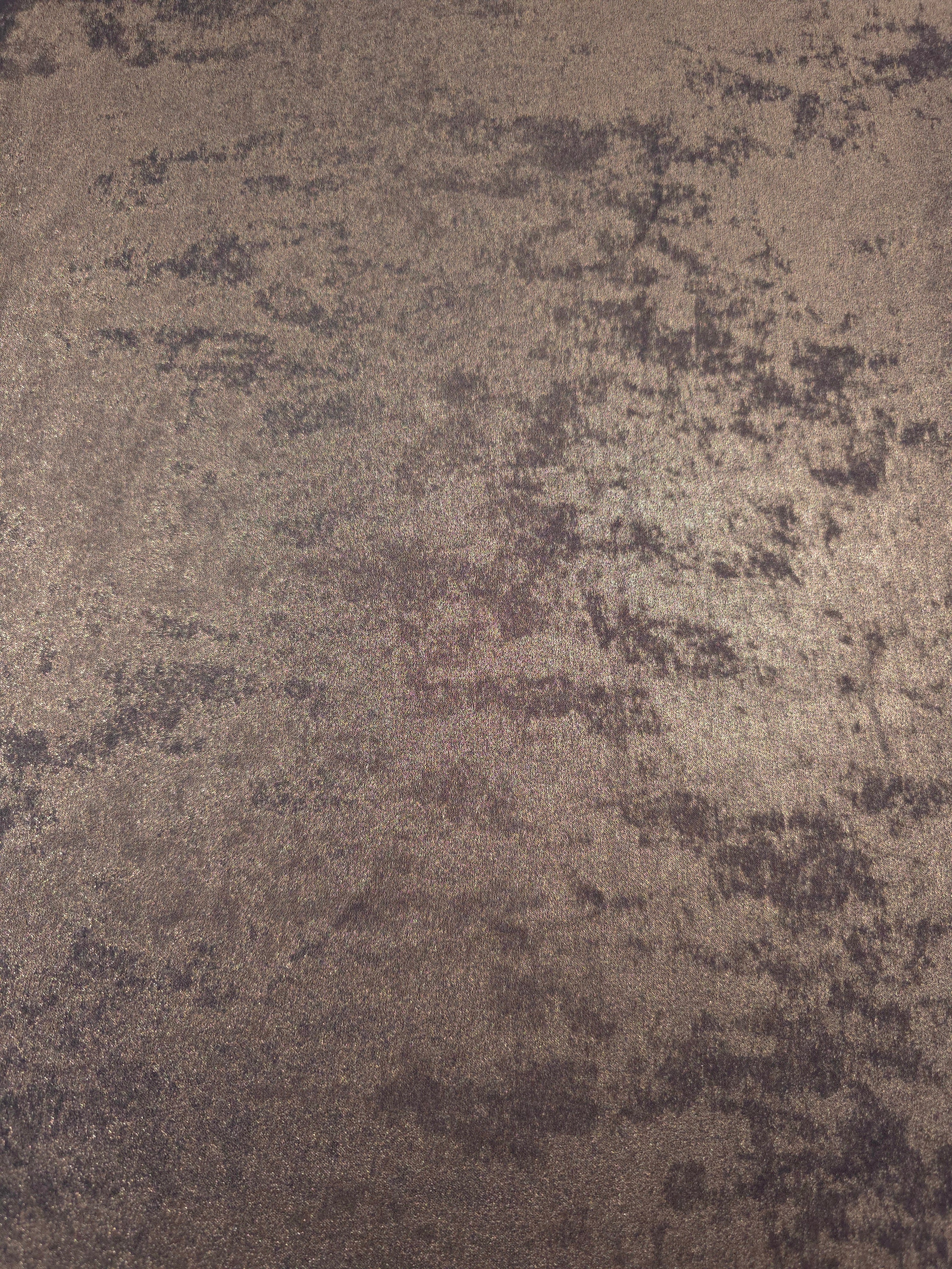 Flat view of Smoky Taupe Lurex Italiano fabric showing its metallic foil surface for luxury apparel.