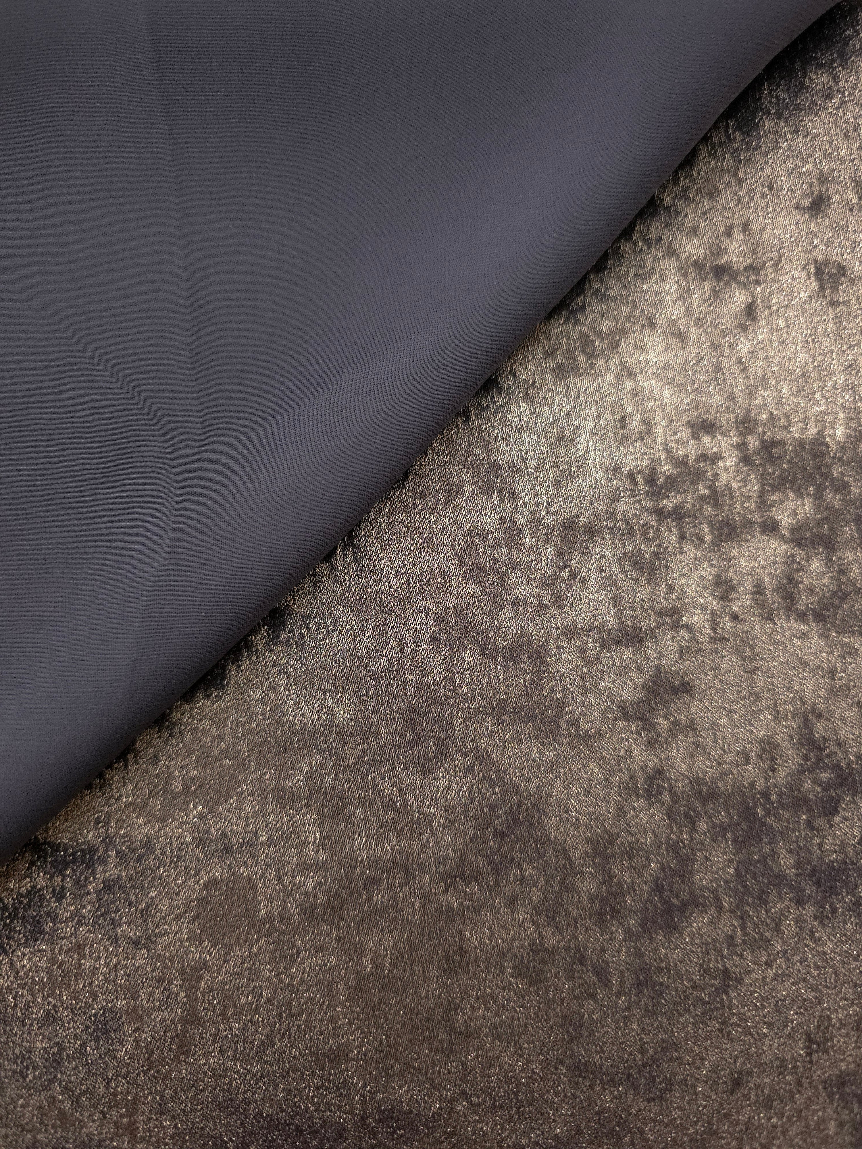Reverse side of Smoky Taupe Lurex Italiano fabric showing the backing and metallic finish for garment production.