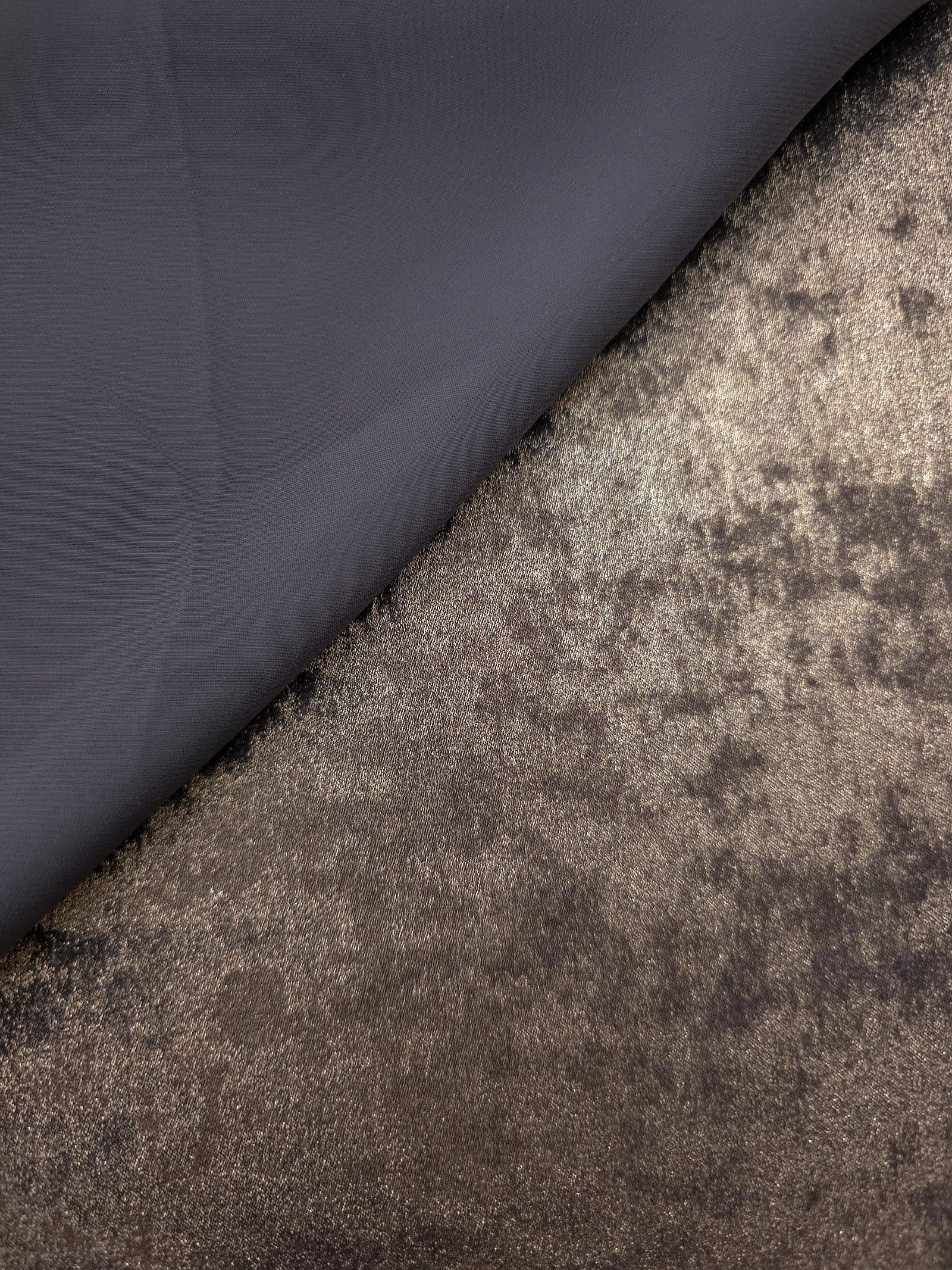 Reverse side of Smoky Taupe Lurex Italiano fabric showing the backing and metallic finish for garment production.
