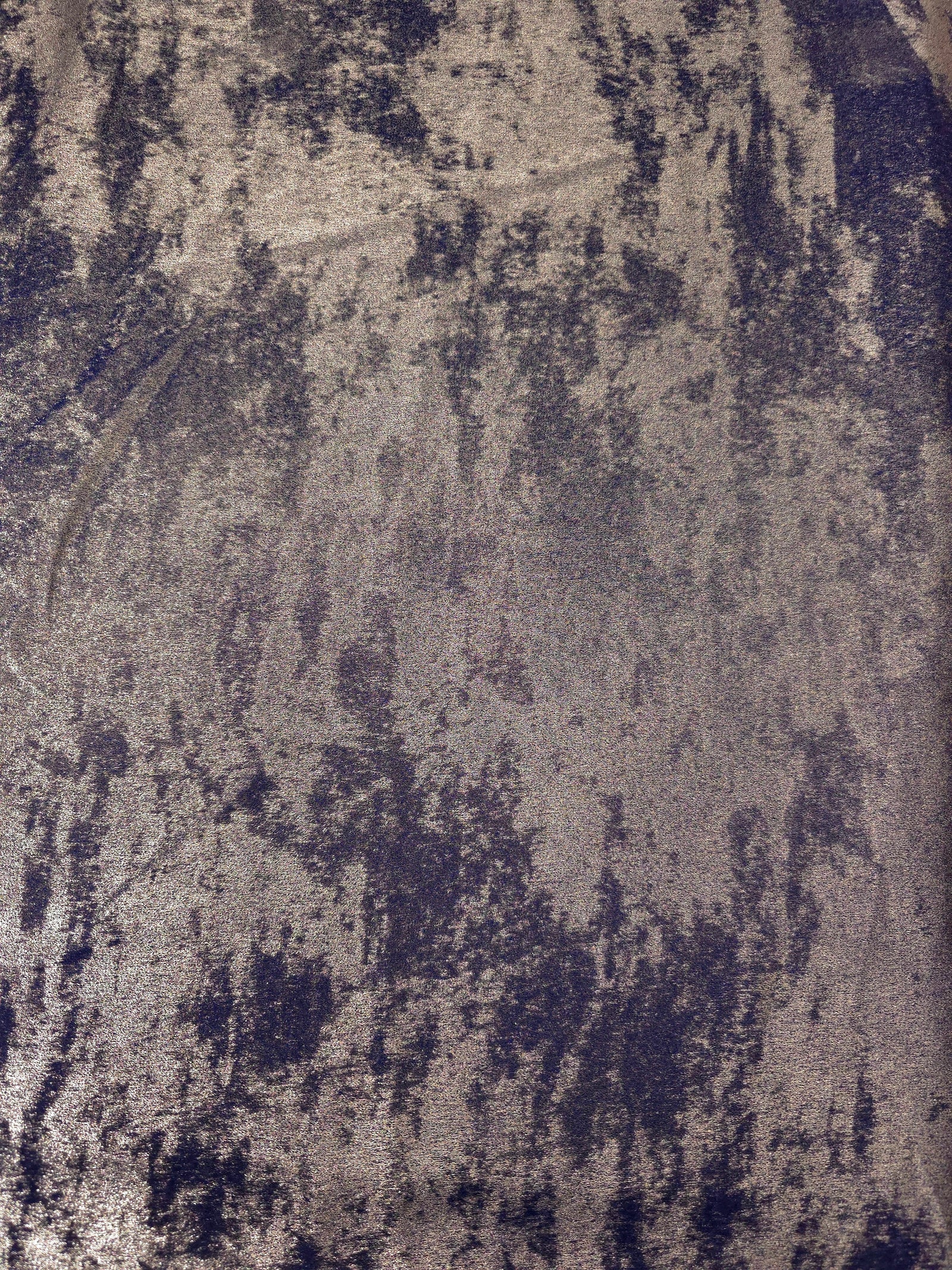 Flat view of Smoky Violet Lurex Italiano fabric showing its metallic foil surface for luxury apparel.