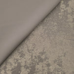 Macro close-up of Stone Greige Lurex Italiano fabric revealing metallic texture for designer apparel.
