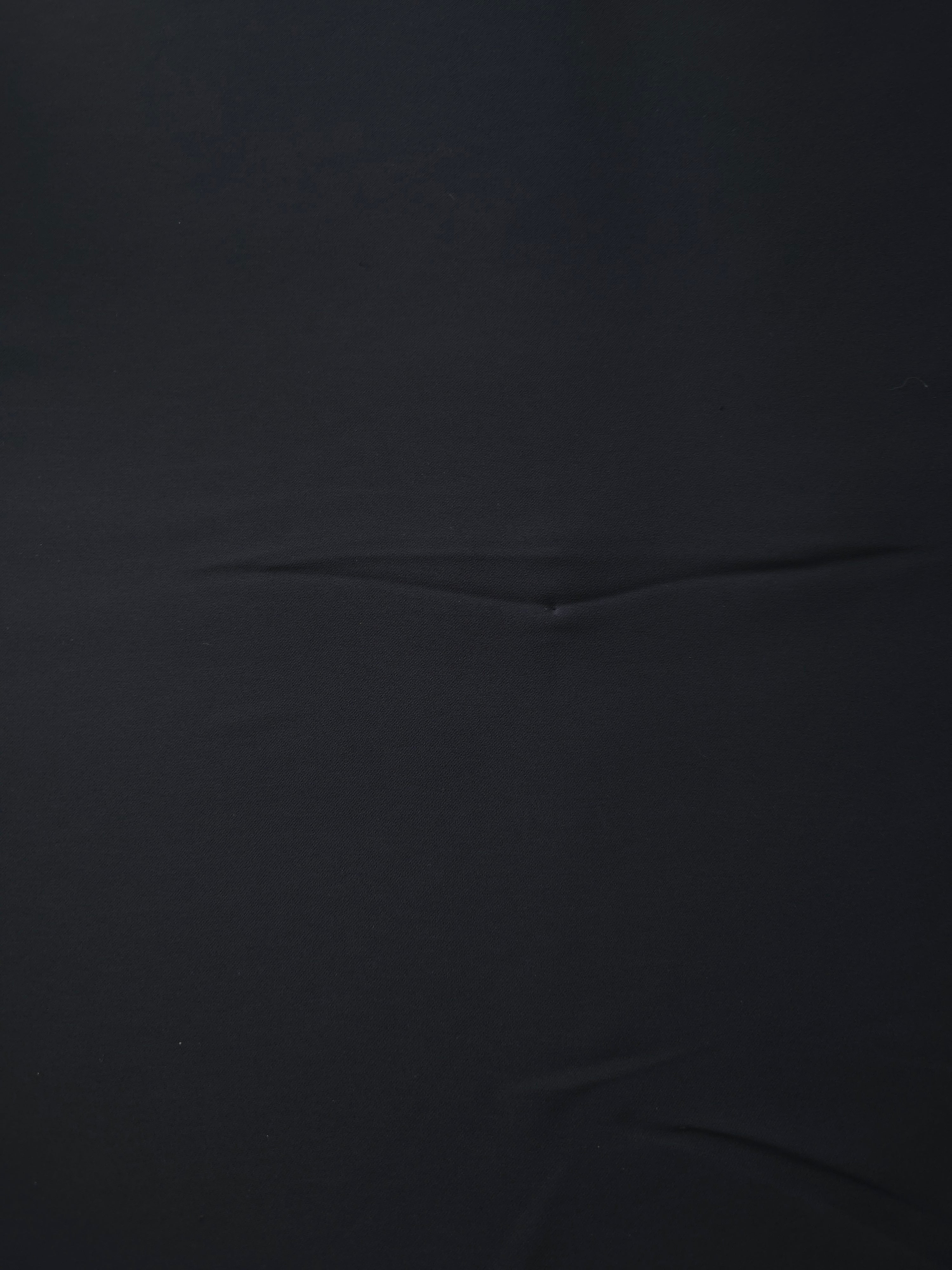 Ink Blue Black Silky Italian Crepe with a smooth opaque finish, suitable for blouses, midi skirts and modest dresses.