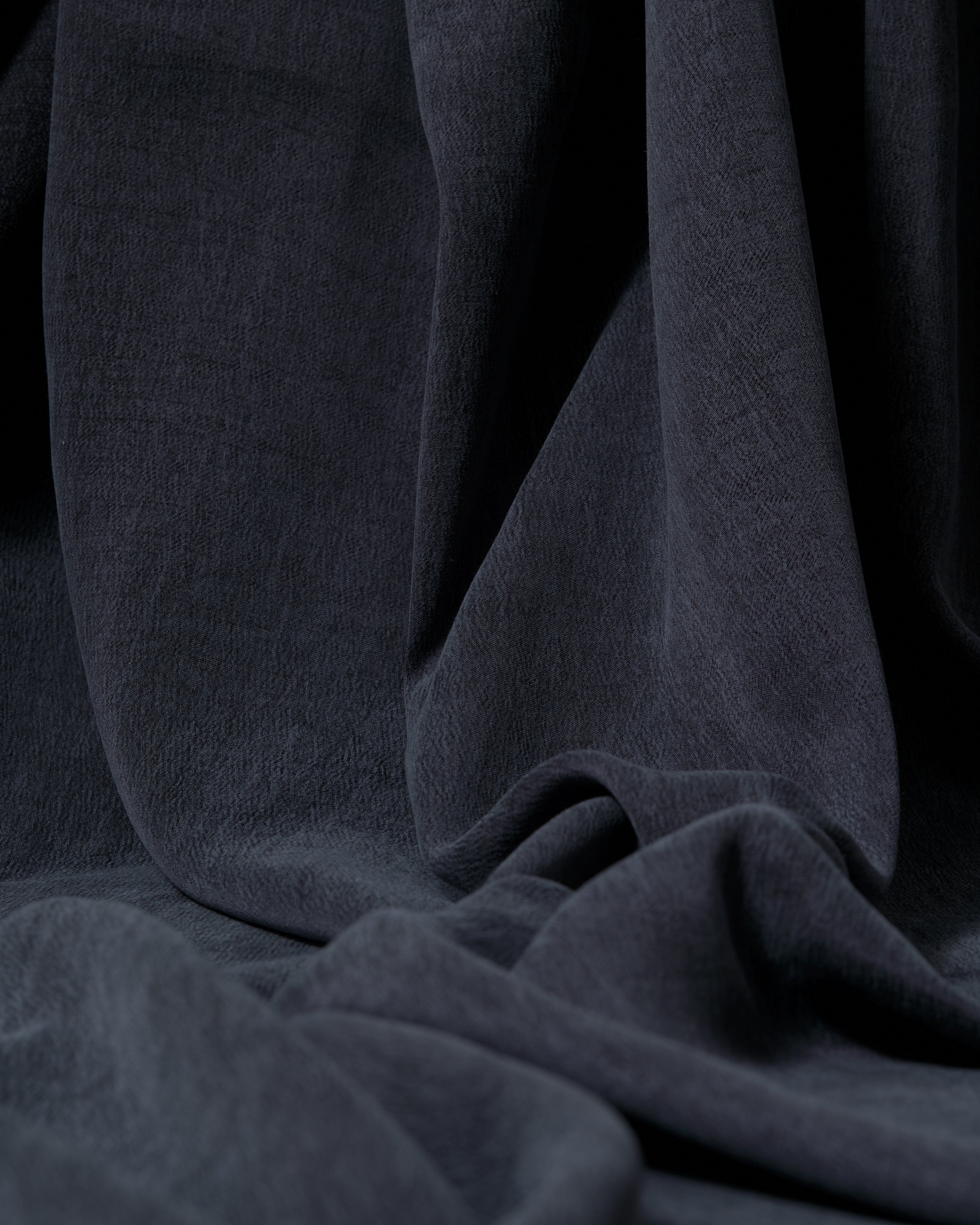 Sandwashed Cupro Viscose Navy Blue - Hiba Fabrics