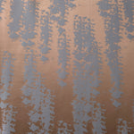 A wider cut of the copper and blue-grey animal print satin, useful for seeing the full scale of the motif