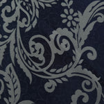 Close-up of the navy and grey baroque colorway, the coolest-toned of the four options in this design