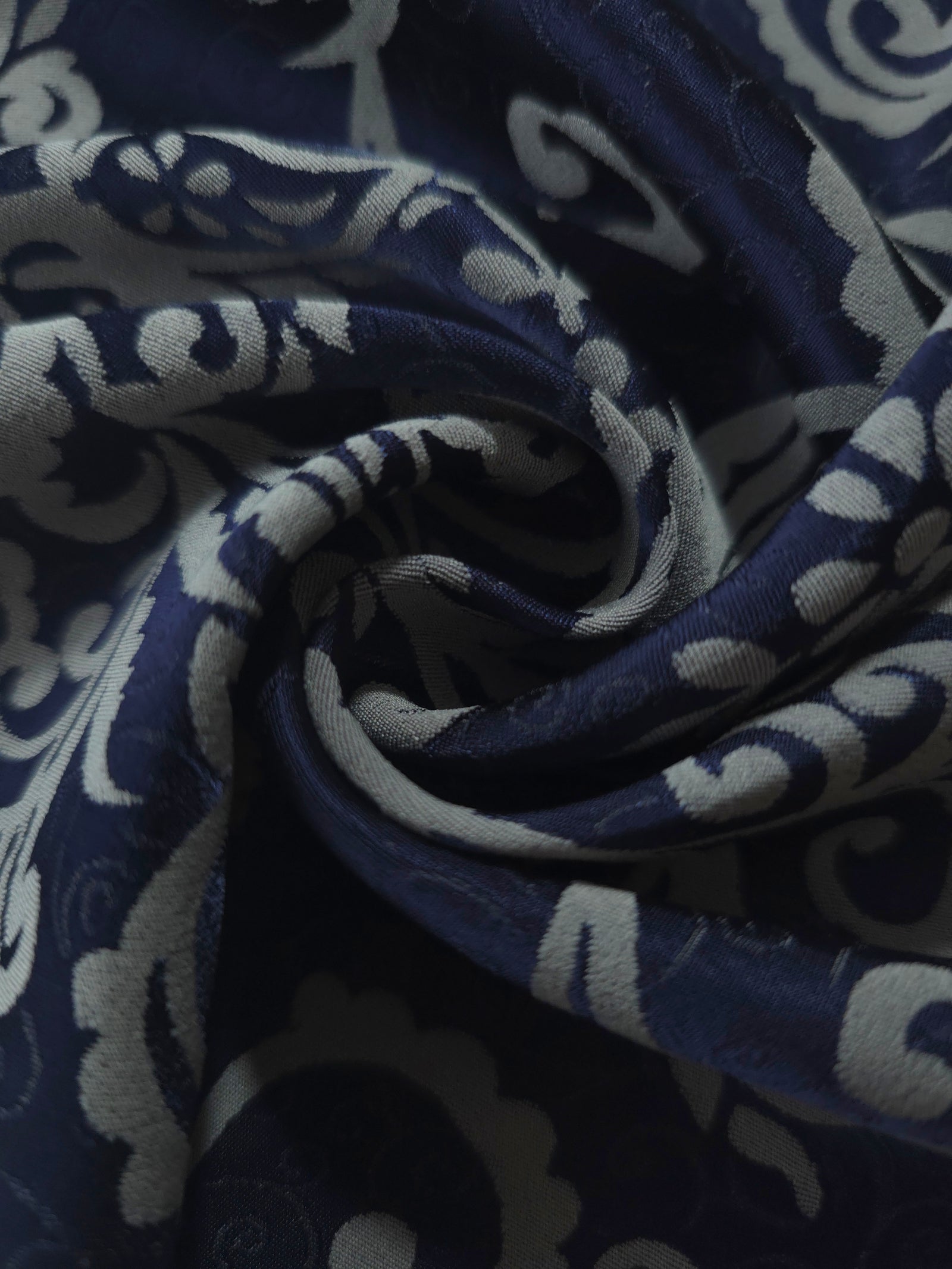 Reversible Two-Tone Stretch Satin Jacquard Fabric