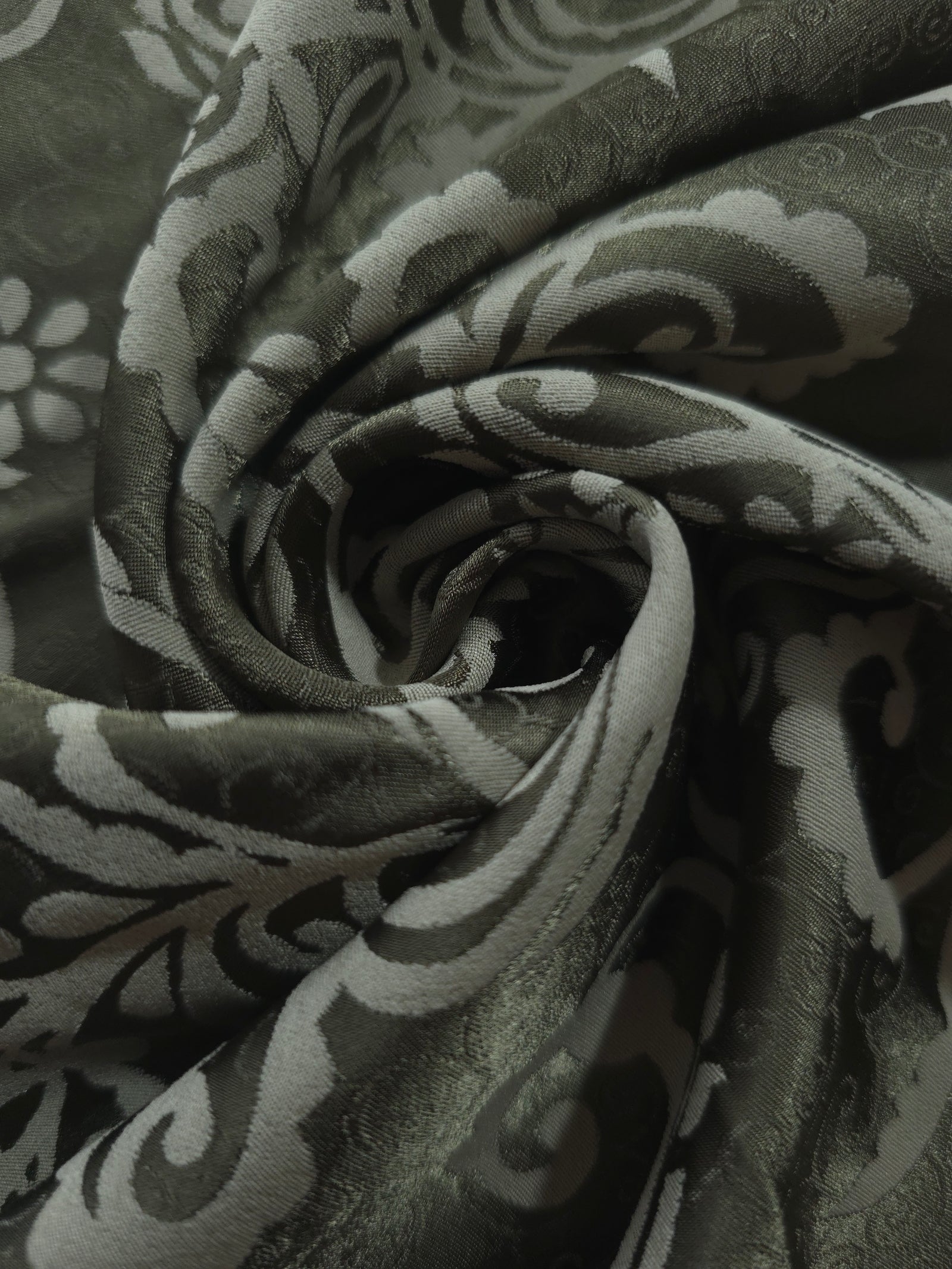Reversible Two-Tone Stretch Satin Jacquard Fabric