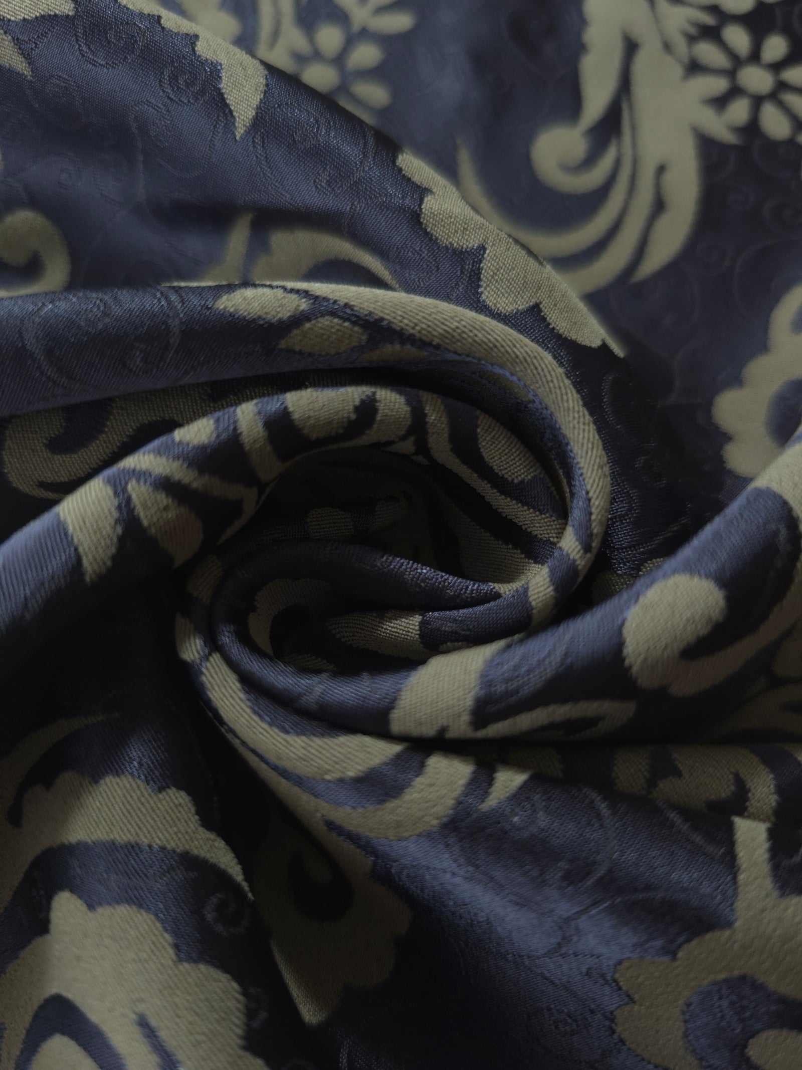 Reversible Two-Tone Stretch Satin Jacquard Fabric
