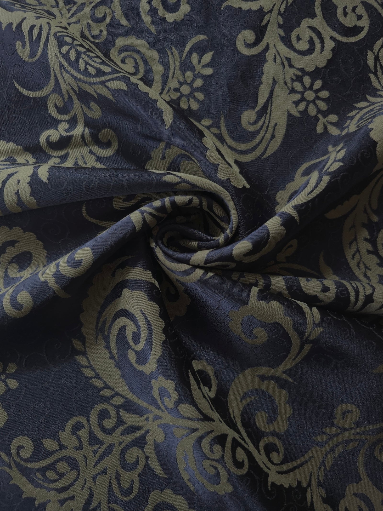 Reversible Two-Tone Stretch Satin Jacquard Fabric