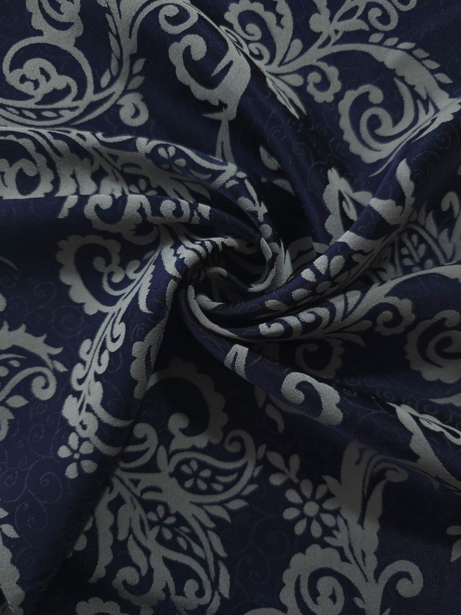 Reversible Two-Tone Stretch Satin Jacquard Fabric