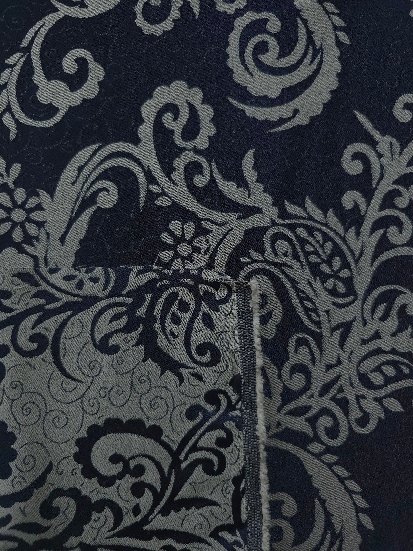 Reversible Two-Tone Stretch Satin Jacquard Fabric